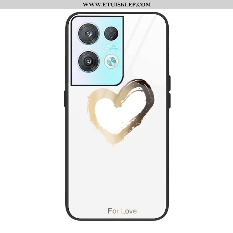 Etui do Oppo Reno 8 Serce Ze Szkła Hartowanego